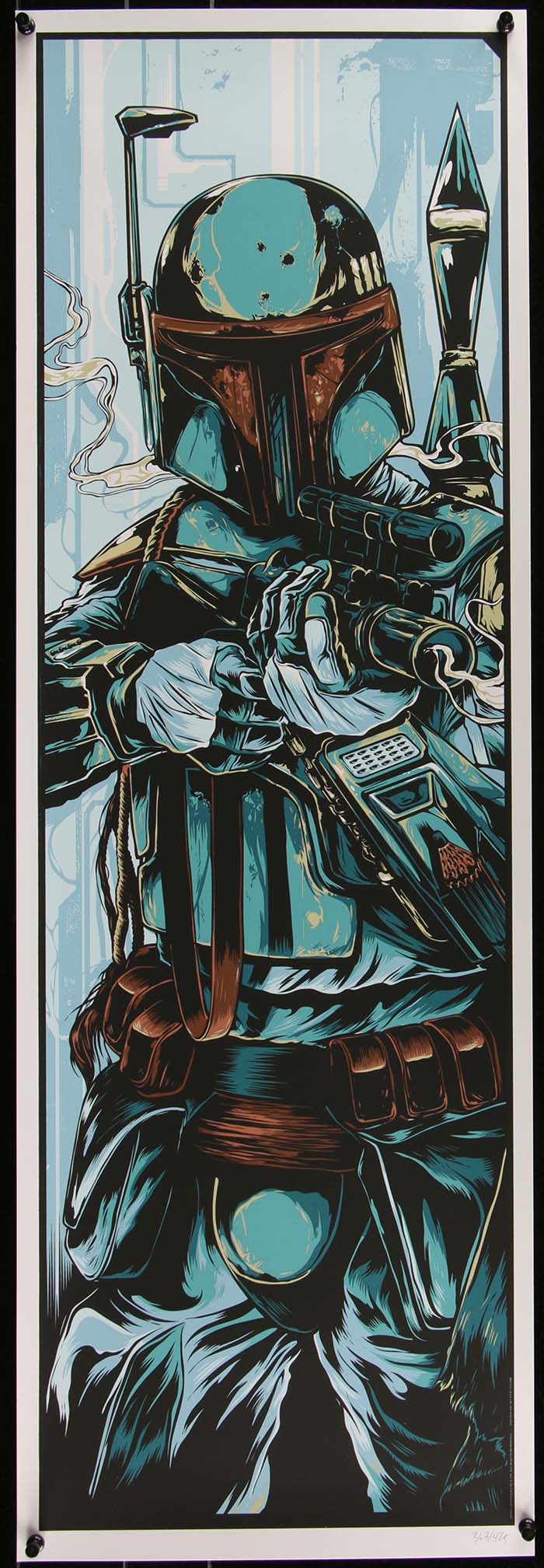 Star Wars Empire Strikes Back (Boba Fett) by Ken Taylor Print Movie Poster Mondo