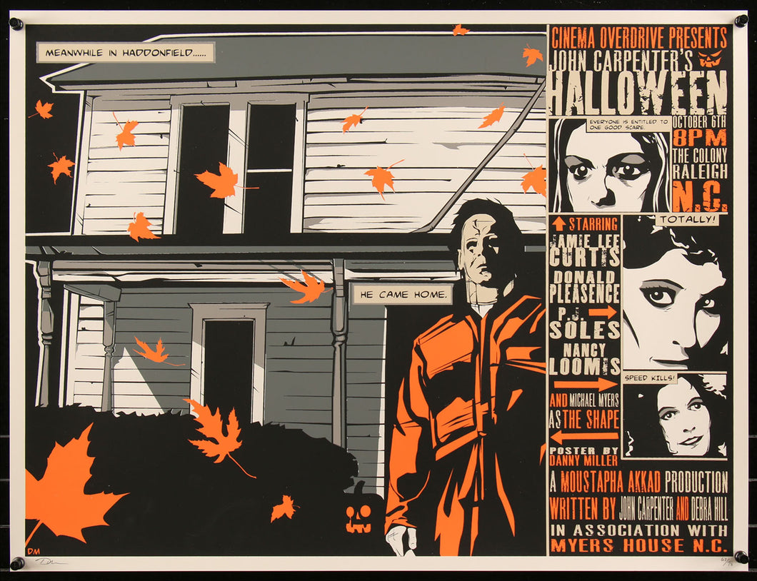 Halloween by Danny Miller 62/78 Screen Print Movie Art Poster