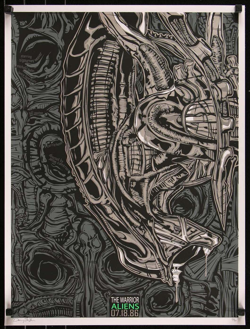 Aliens (Warrior Edition) by Danny Miller 61/86 Screen Print Movie Art Poster