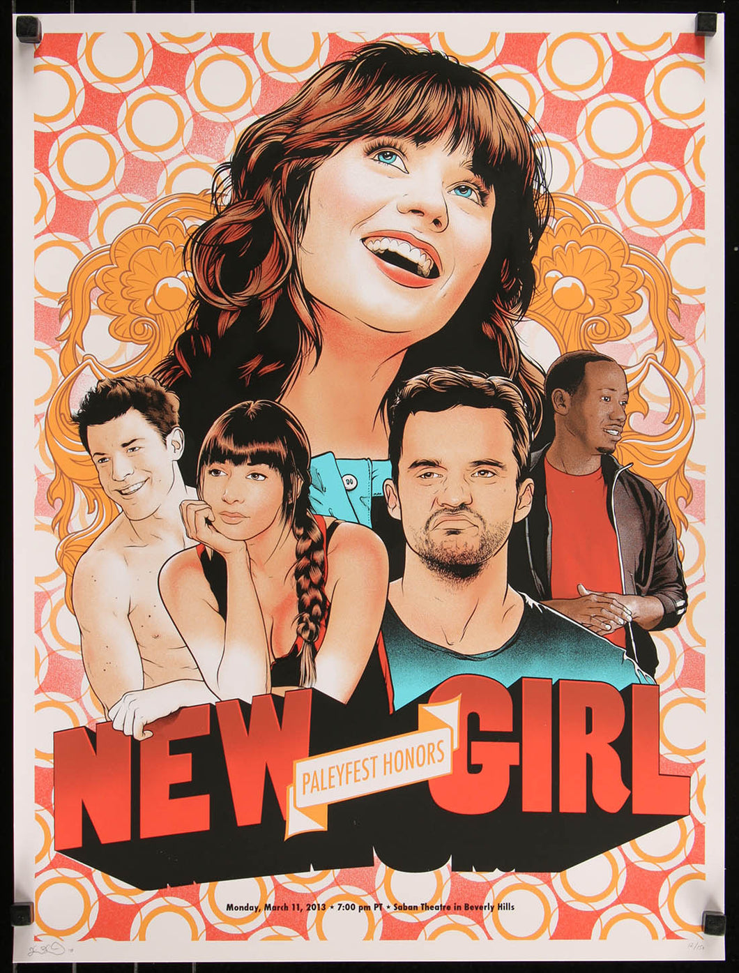 New Girl by Joshua Budich 12/150 Screen Print TV Show Poster