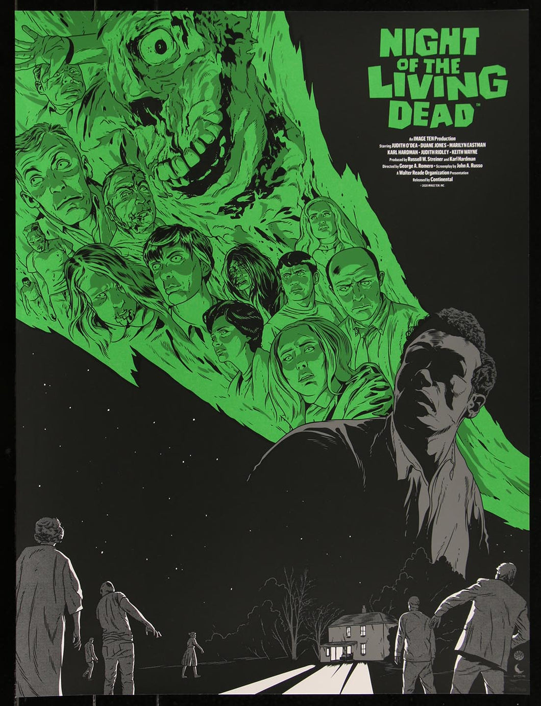 Night of the Living Dead by Johnny Dombrowski 135/250 Screen Print Movie Poster