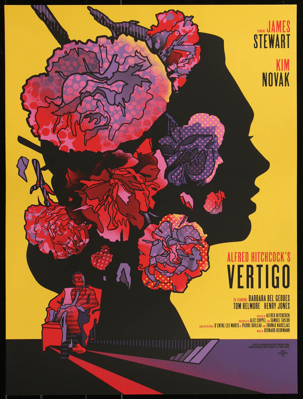 Vertigo by We Buy Your Kids 125/150 Screen Print Movie Poster Mondo Alfred Hitchcock