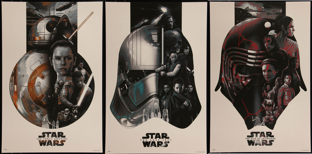 Star Wars Pearlescent Sequel Trilogy (Set of 3) by Devin Schoeffler Movie Poster