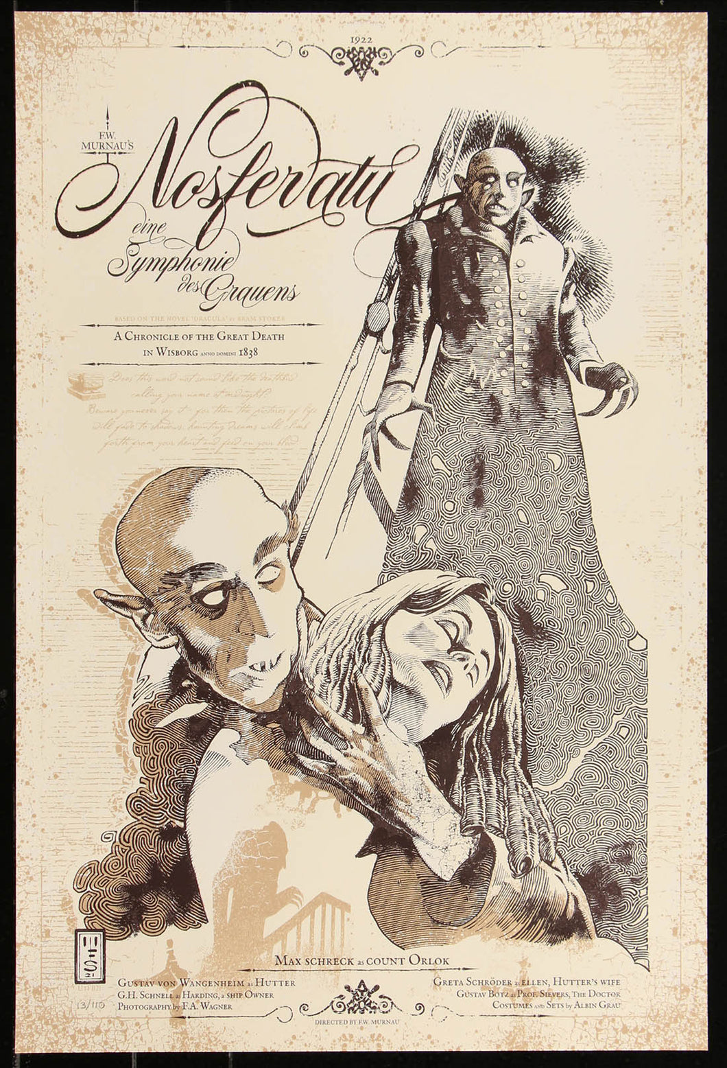 Nosferatu by Murray Smoker 13/110 Screen Print Movie Art Poster