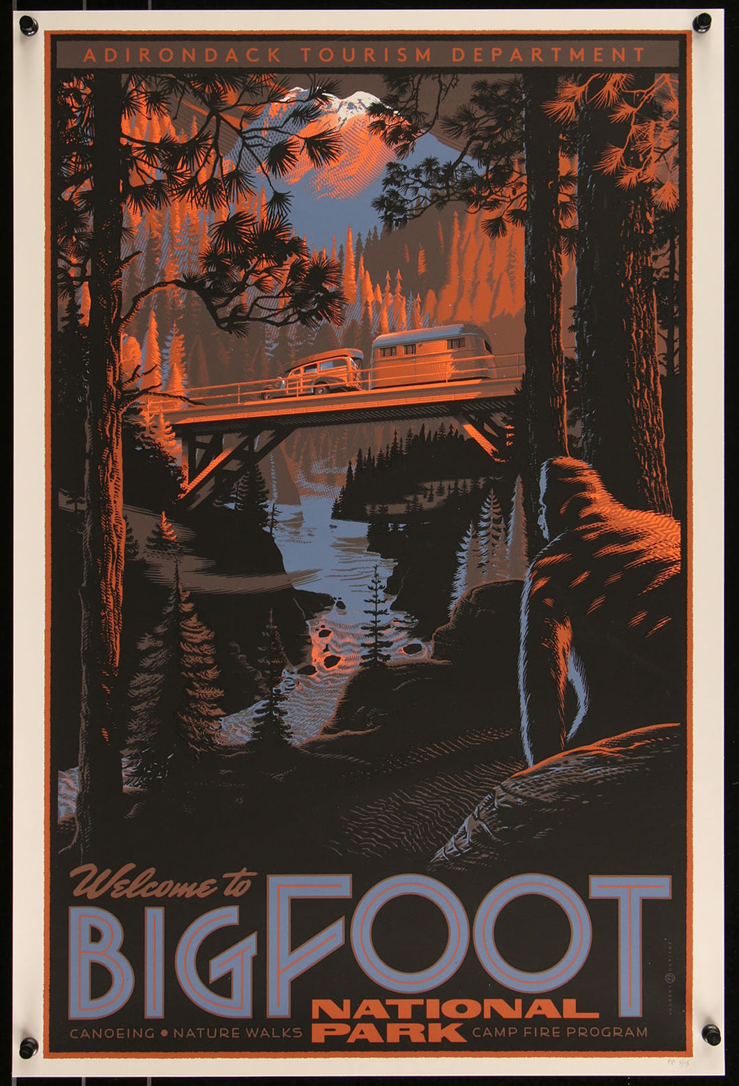 Bigfoot National Park by Laurent Durieux AP 5/15 Screen Print Movie Art Poster