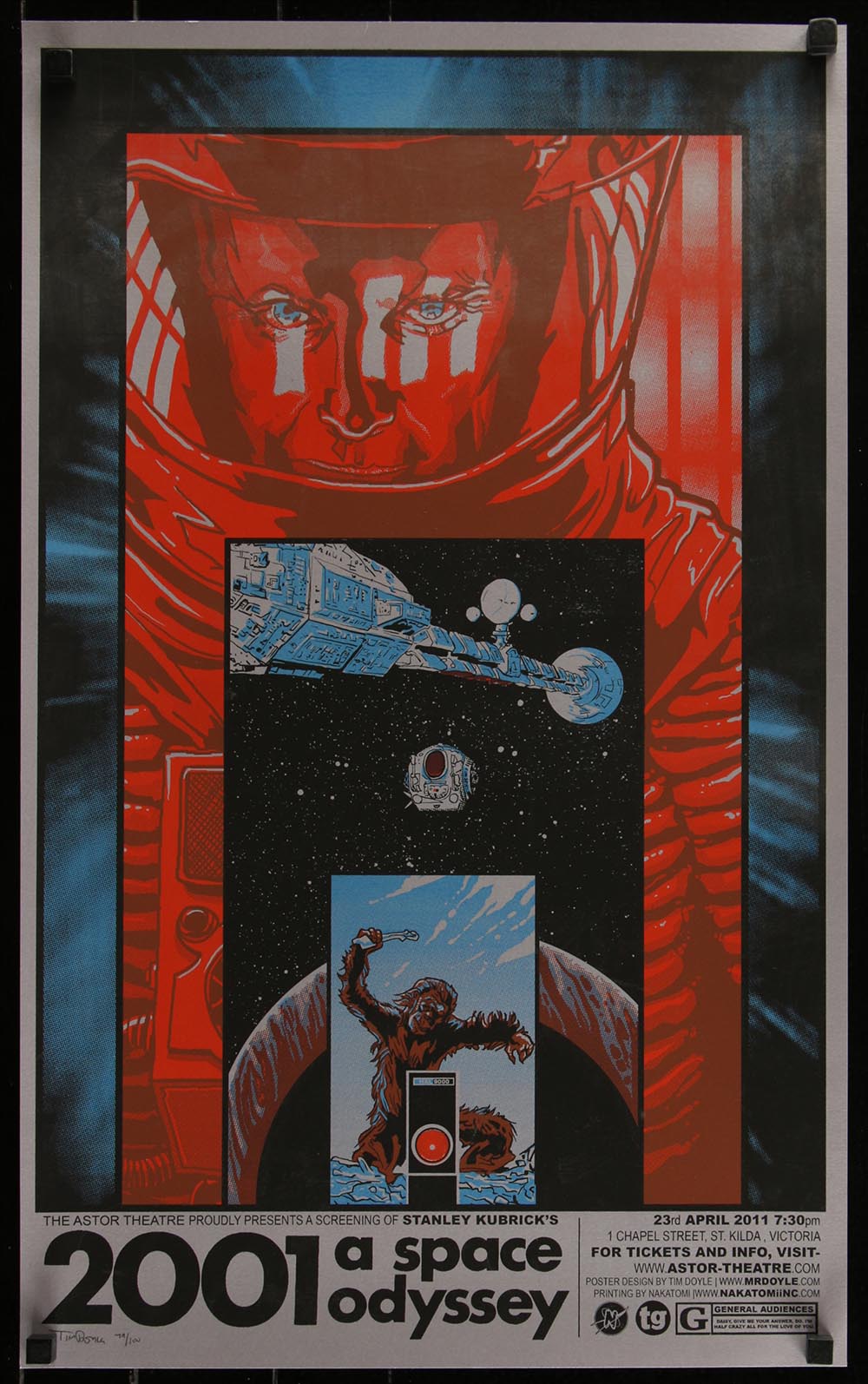 2001: A Space Odyssey (Silver Foil Edition) by Timothy Doyle 79/100 Screen Print Movie Poster