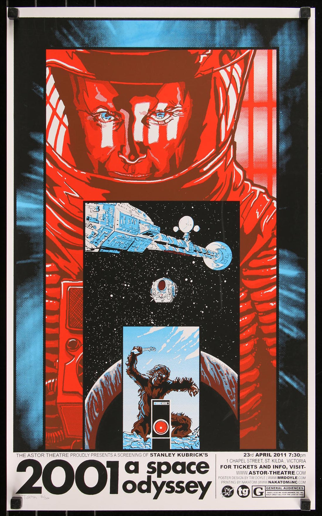 2001: A Space Odyssey by Timothy Doyle 86/300 Screen Print Movie Art Poster