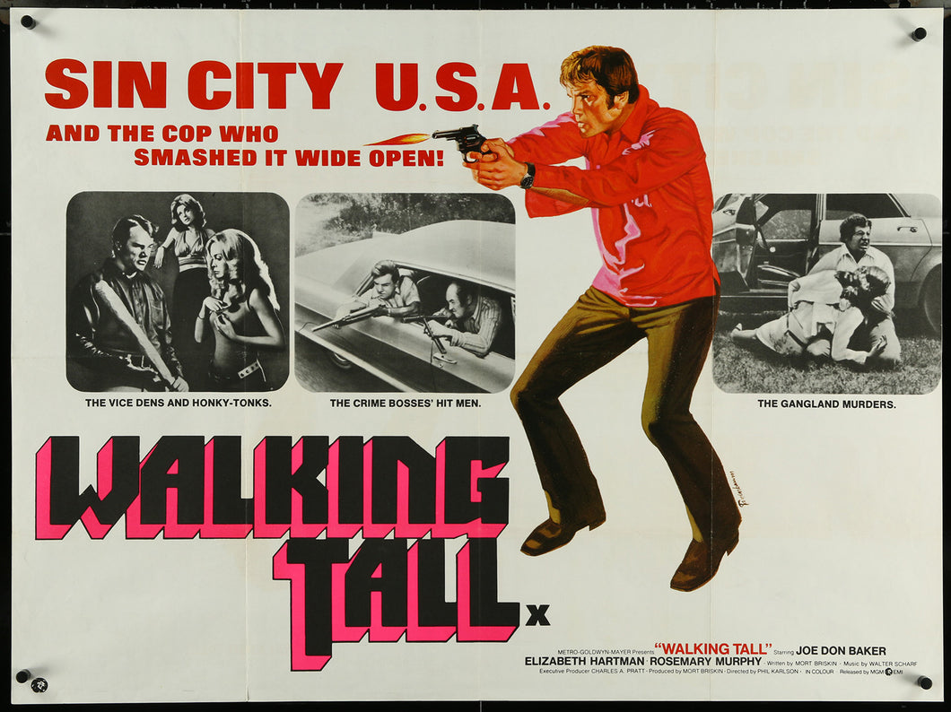 Walking Tall, Original Vintage Theatrical Folded British Quad Movie Poster