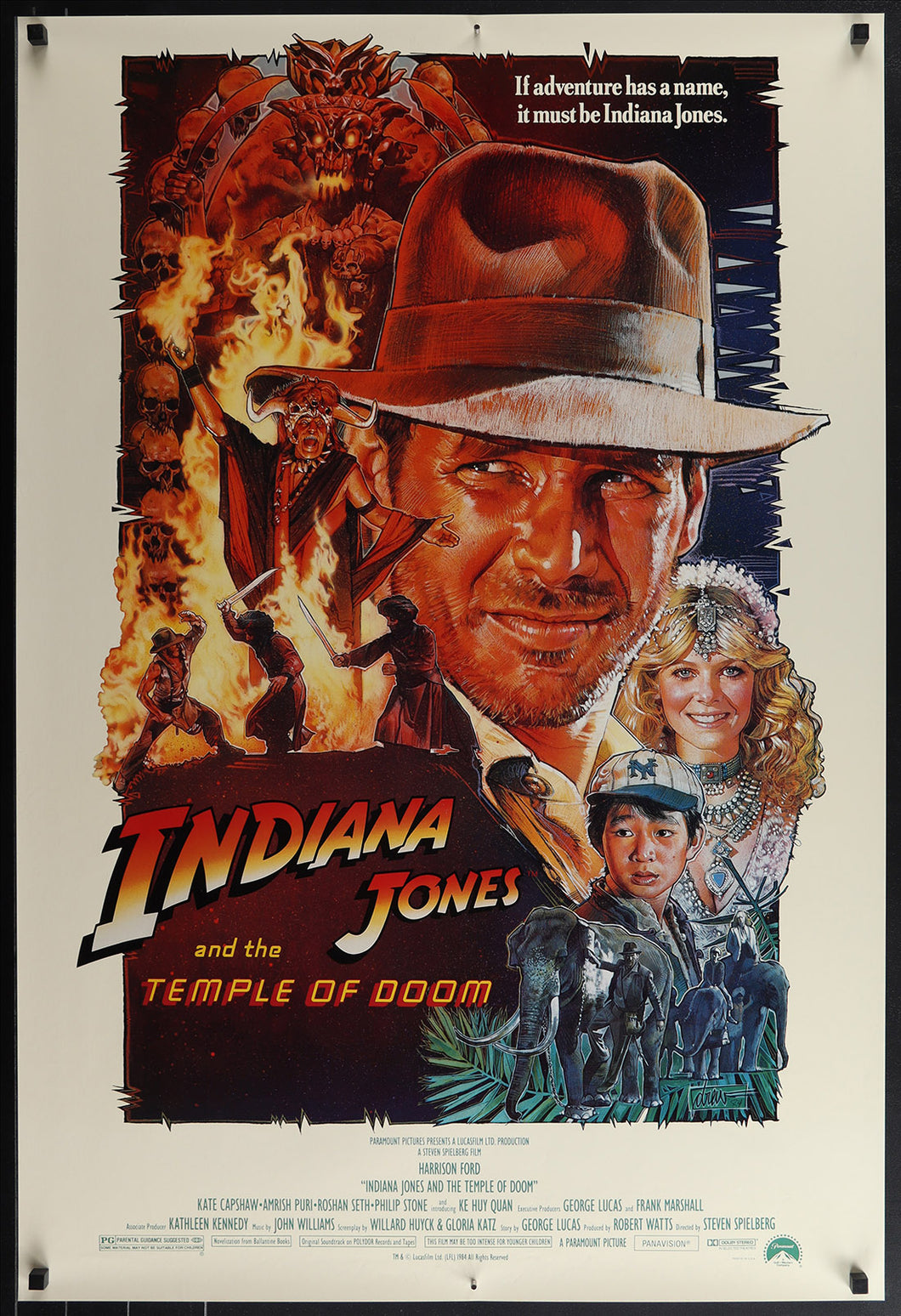 Indiana Jones & the Temple of Doom by Drew Struzan Original Vintage Movie Poster