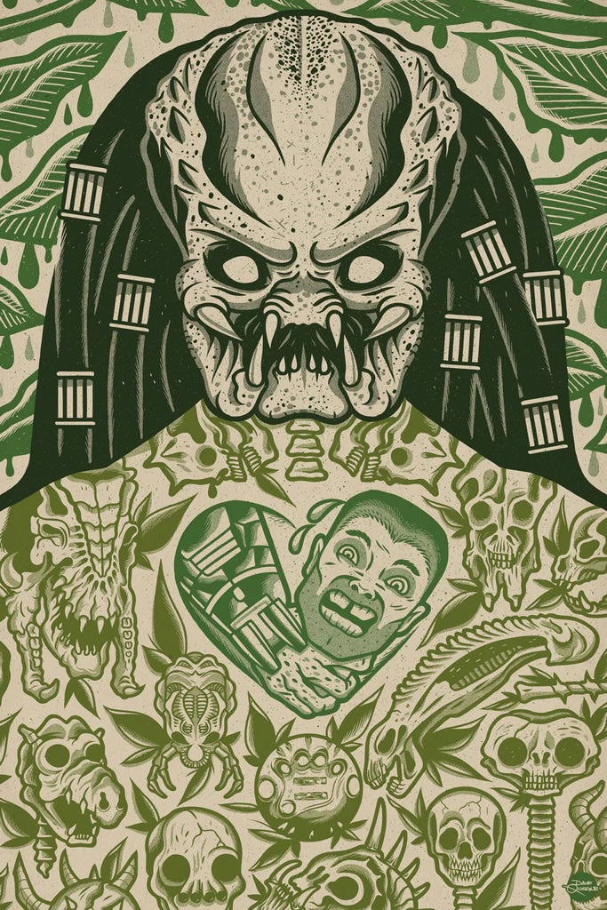 Predator by Dave Quiggle x/40 Screen Print Movie Art Poster 12” x 18”