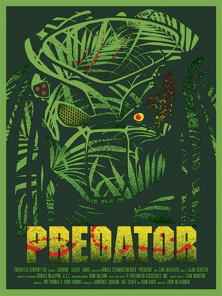 Predator by Dan Stiles x/20 Screen Print Movie Art Poster 18” x 24”