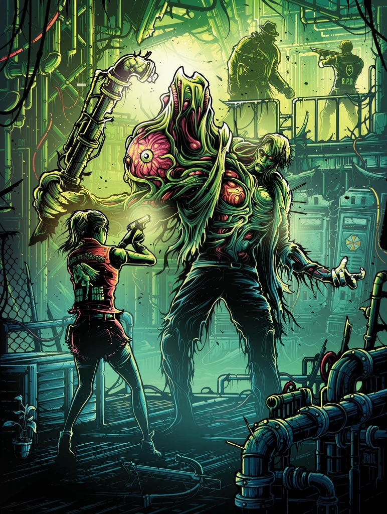 Resident Evil 2 by Dan Mumford x/50 Screen Print Video Game Art Poster 18” x 24”