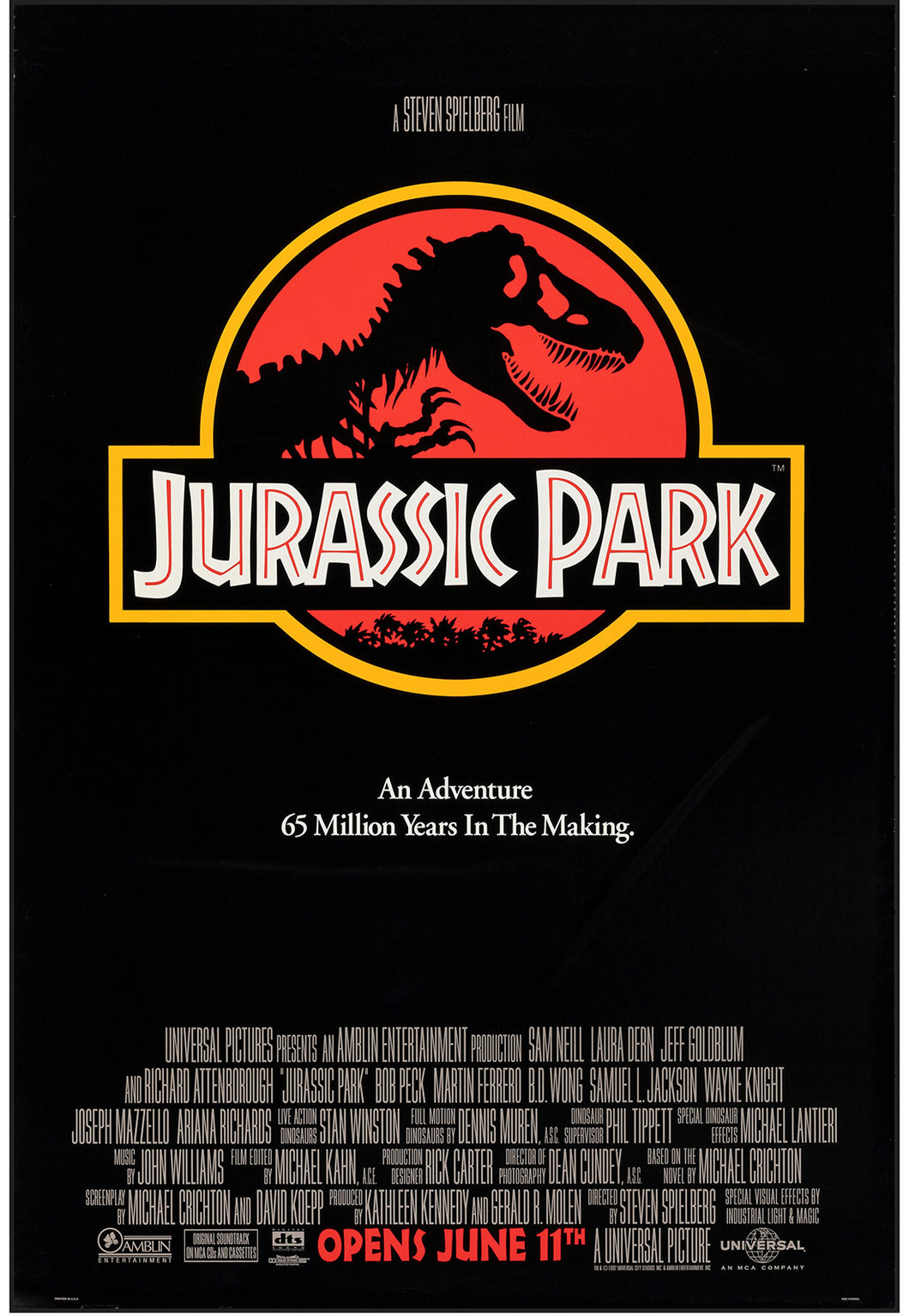 Jurassic Park by Chip Kidd and Sandy Collora Screen Print Movie Art Poster