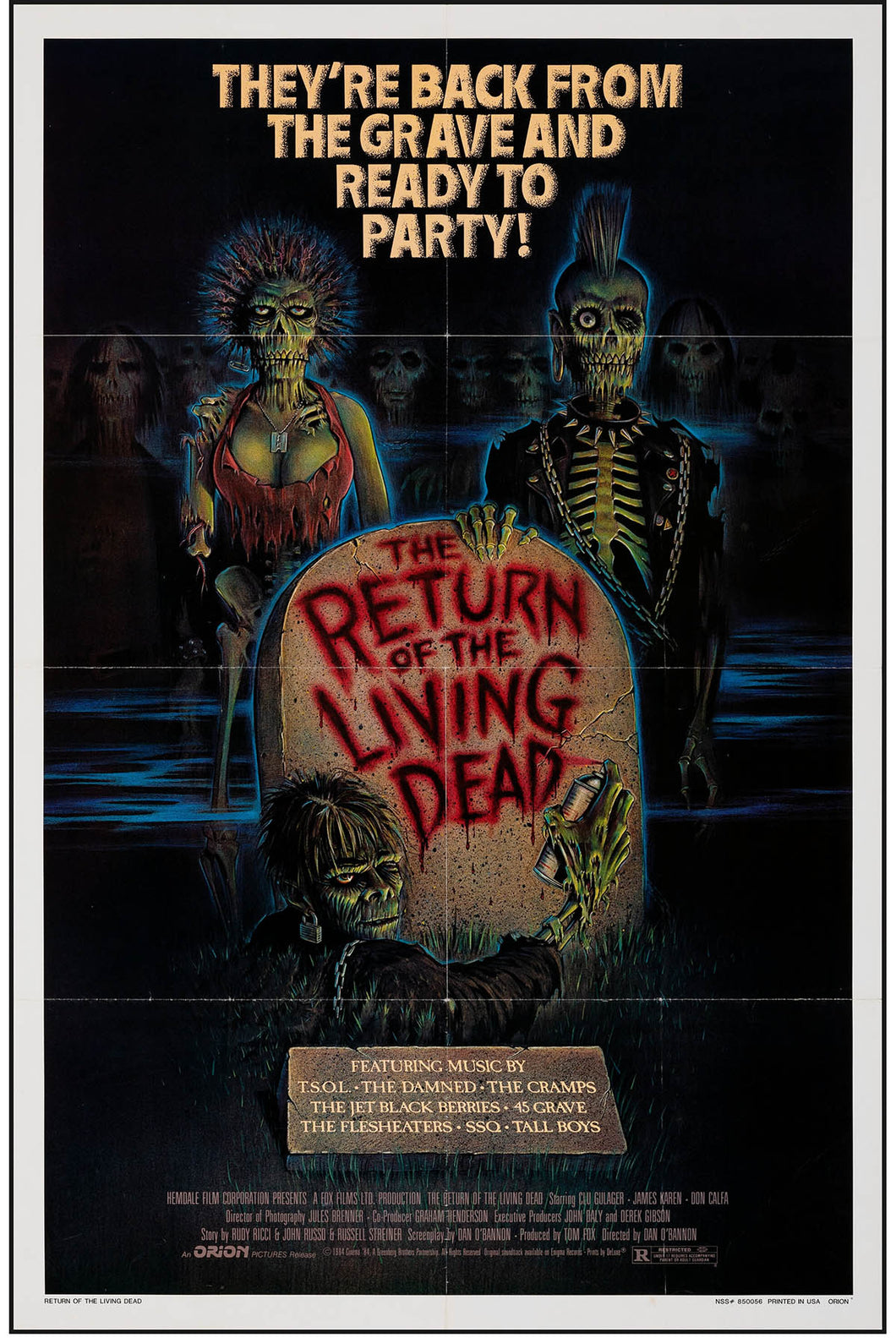 The Return of the Living Dead by Carl Ramsey, Folded Original Vintage Movie Poster