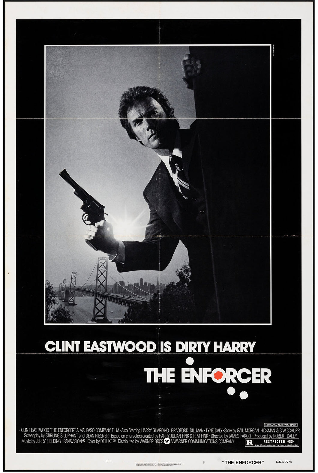 The Enforcer 1sh Folded Theatrical Movie Poster Clint Eastwood Dirty Harry