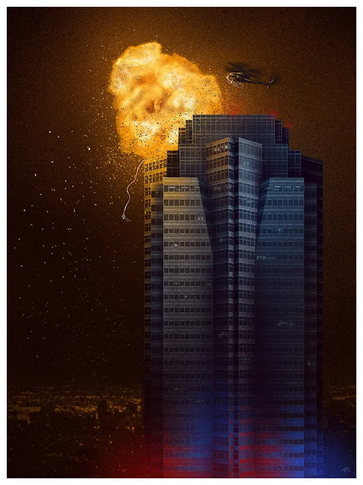 Die Hard (Metal Variant) by Adam Rabalais x/10 Screen Movie Art Print Poster 18