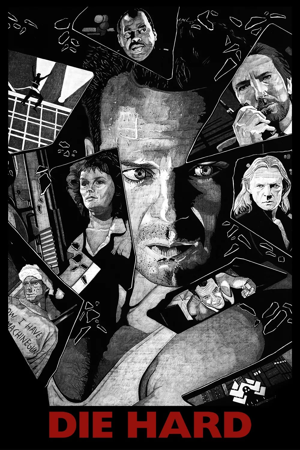 Die Hard by Carles Ganya x/50 Giclee Print Screen Movie Art Poster 24