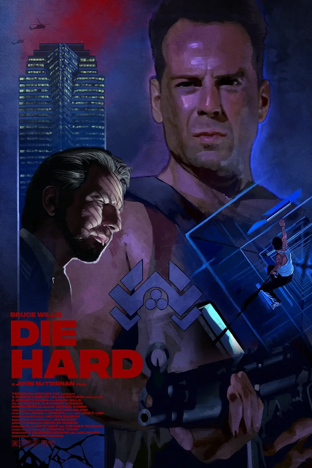 Die Hard by Yvan Quinet x/100 Giclee Print Screen Movie Art Poster 24