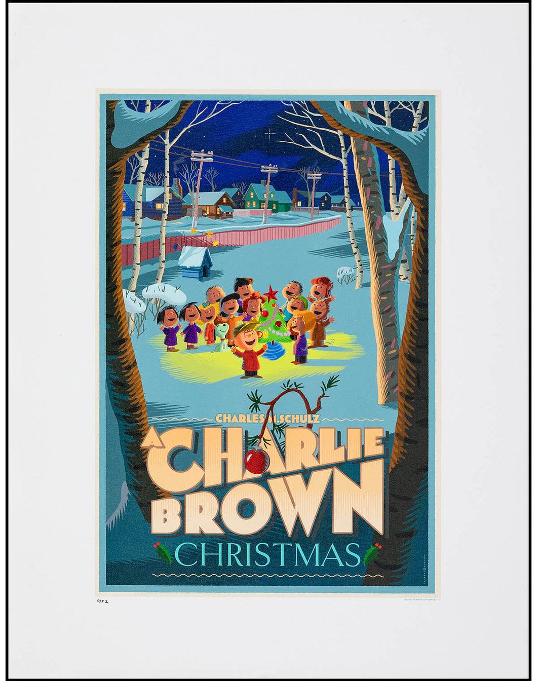 Charlie Brown Christmas by Laurent Durieux P/P 2 Screen Print Movie Art Poster