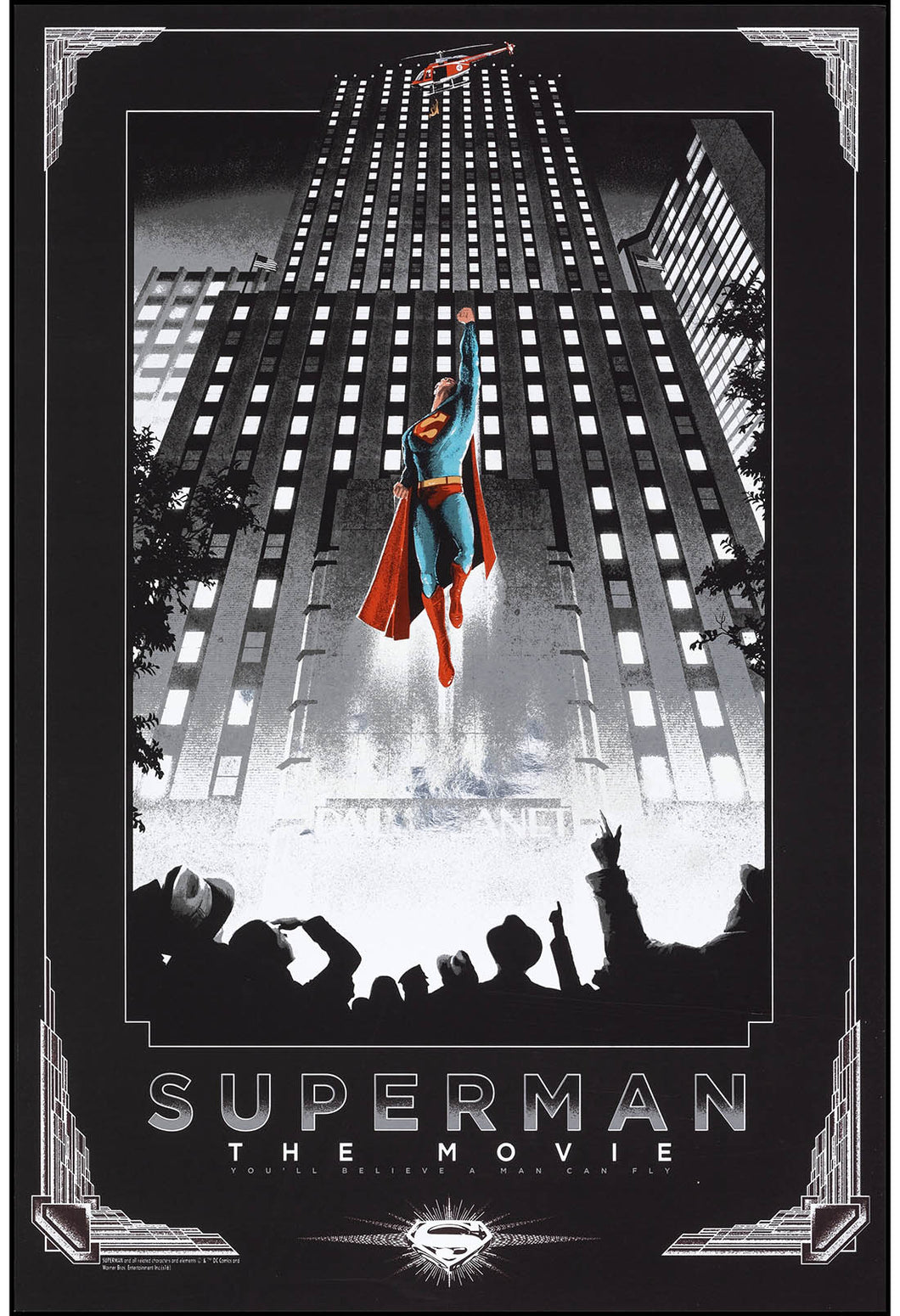 Superman the Movie (Foil Variant) by Matt Ferguson xx/10 Screen Print Movie Poster