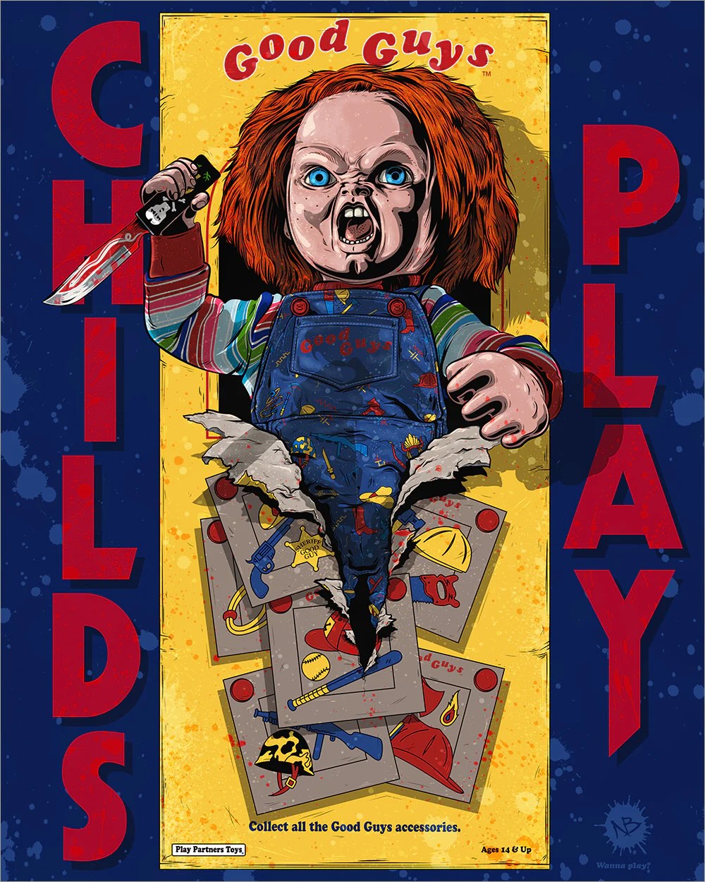 Child’s Play by Nick Beery 10/85 16” x 20” Screen Print Movie Art Poster