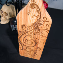 Load image into Gallery viewer, Laser Engraved Charcuterie Board | Elegant Scrollwork Wooden Serving Board | Decorative Cheese Board | 24" x 5.75"
