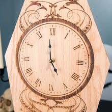 Load image into Gallery viewer, Coffin-Shaped Wall Clock: Handcrafted Wood, Victorian-Inspired Gothic Design, 21.5-Inch
