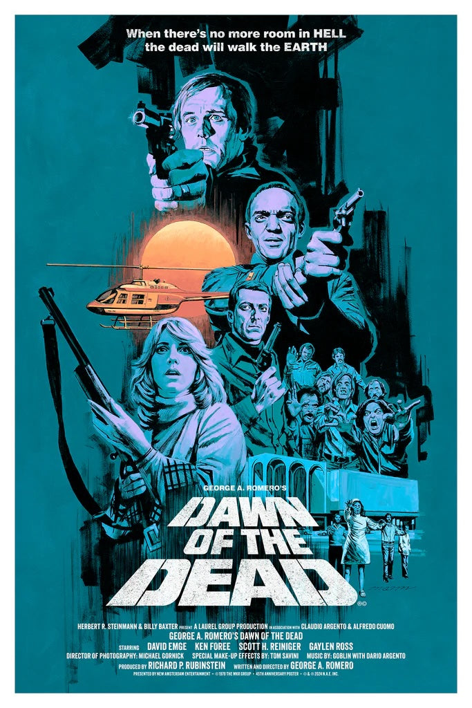 Dawn of the Dead (Emerald Variant) by Paul Mann x/175 Screen Print Movie Art Poster