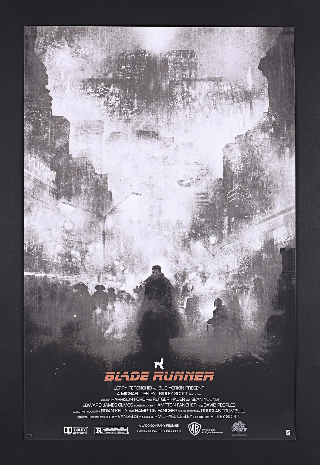 Blade Runner (White Mist Variant) Karl Fitzgerald 4/45 Screen Print Movie Poster