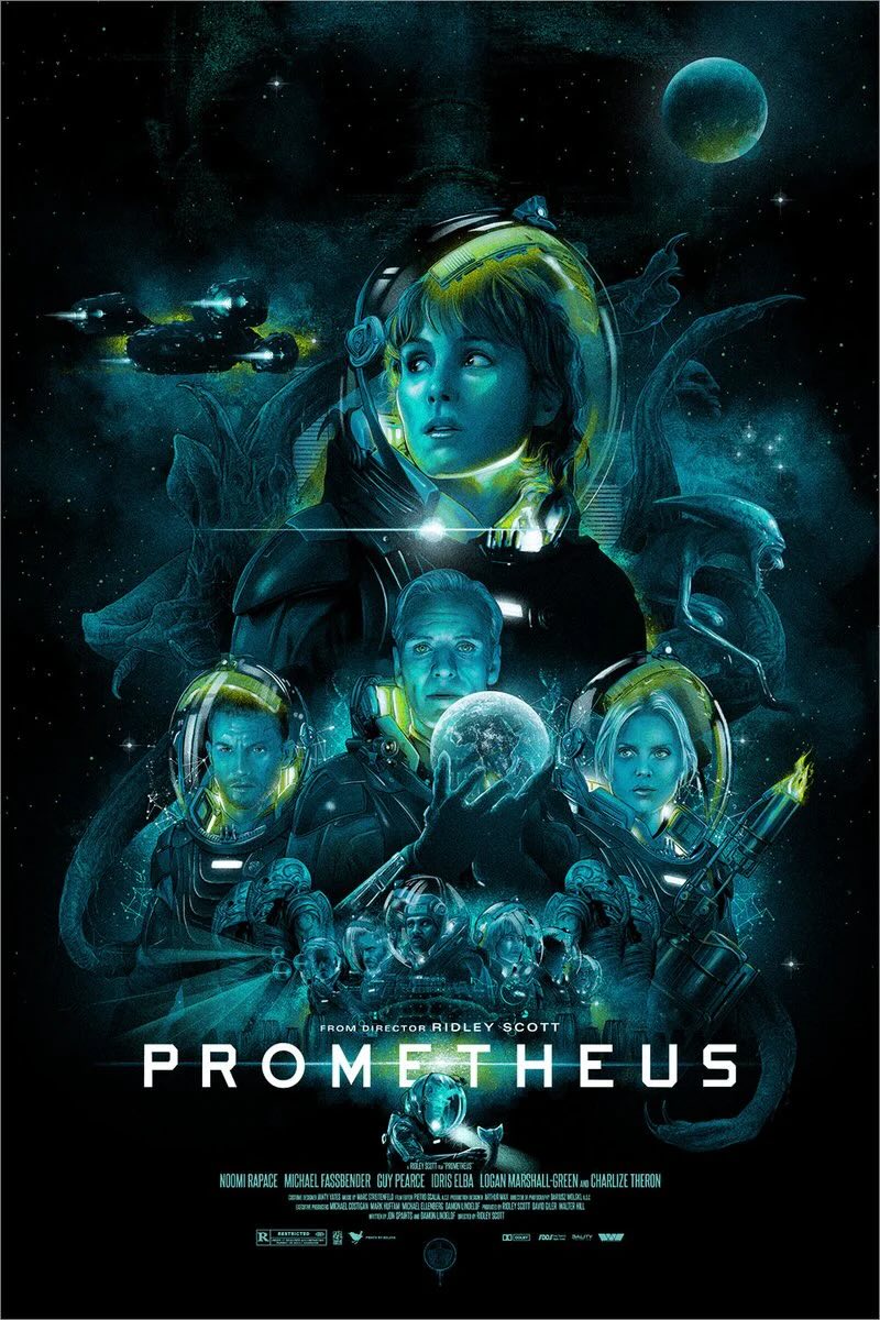 Prometheus by Vance Kelly 200/350 24” x 36” Screen Print Movie Art Poster