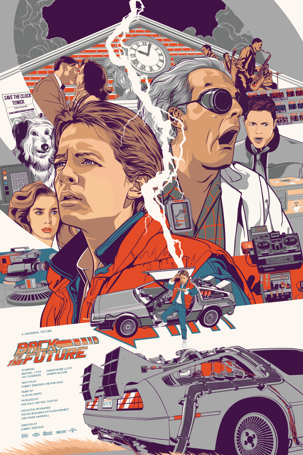 Back to the Future by Vincent Aseo x/65 Screen Print Movie Art Poster