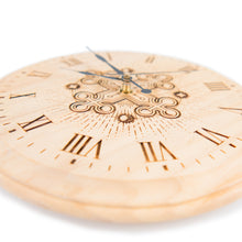Load image into Gallery viewer, Handcrafted Wooden Laser Engraved Wall Clock – Rustic Decorative Timepiece
