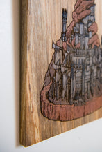 Load image into Gallery viewer, Handmade Laser Engraved Reclaimed Pallet Wood Wall Art – Fantasy Dark Tower with Eye, Gothic Rustic Home Decor
