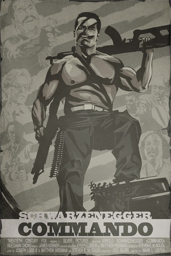 Commando by Yvan Quinet 5/100 24” x 36” Screen Print Movie Art Poster
