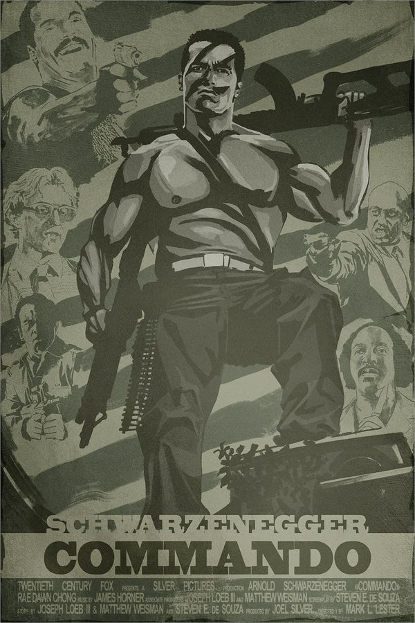 Commando (Variant) by Yvan Quinet 16/100 24” x 36” Screen Print Movie Art Poster