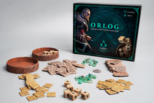 Load image into Gallery viewer, Orlog Dice Game box and game pieces
